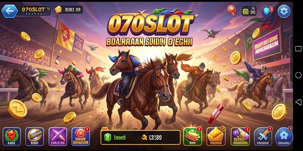 Screenshot gameplay 070SLOT dengan aksi balapan seru.