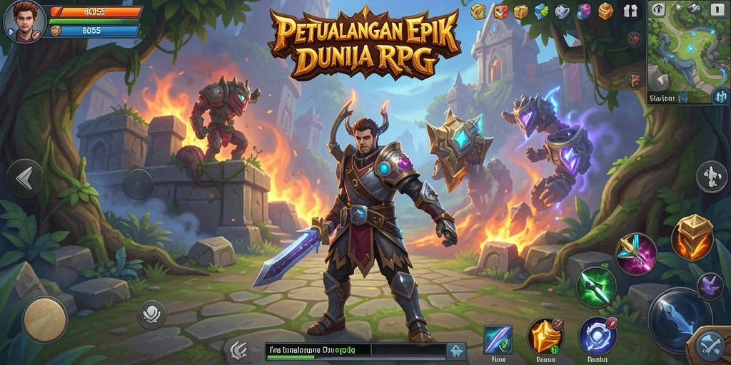 Tampilan gameplay RPG yang mendebarkan dalam 8055.