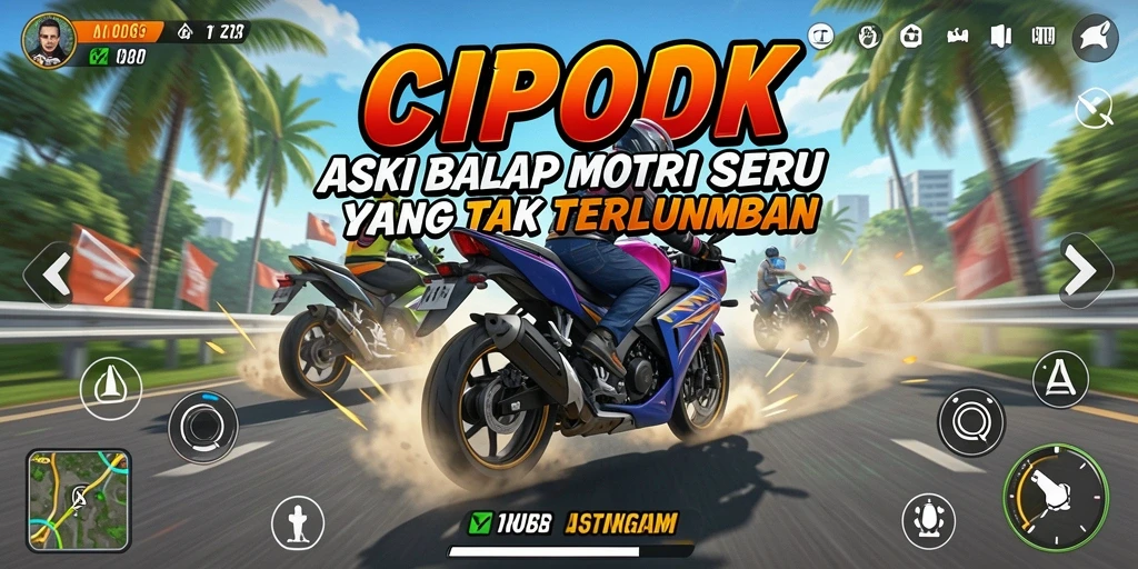 Tampilan gameplay seru dari balap motor di CIPOK.