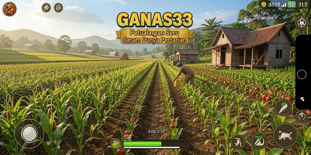 Tampilan screenshot utama GANAS33 yang menampilkan gameplay seru pertanian.
