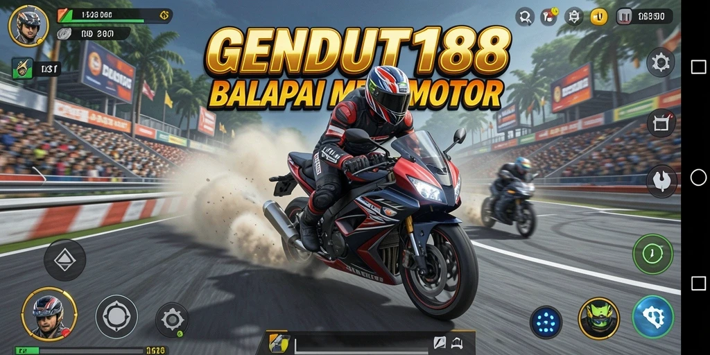 Screenshot menampilkan akselerasi motor balap yang menegangkan di GENDUT188.