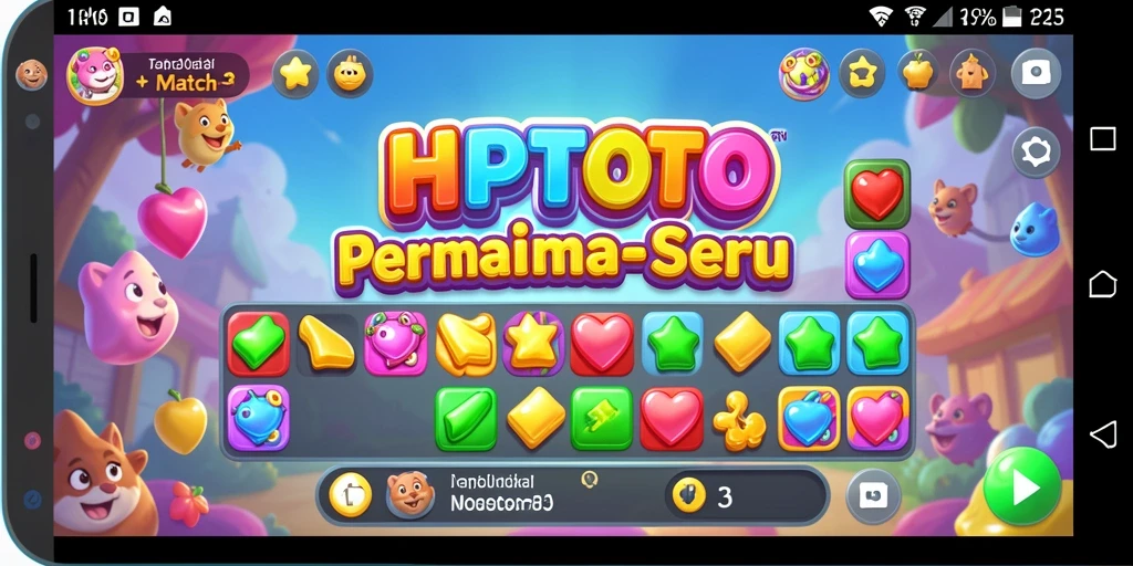Gameplay seru dalam HPTOTO dengan tantangan Match-3.
