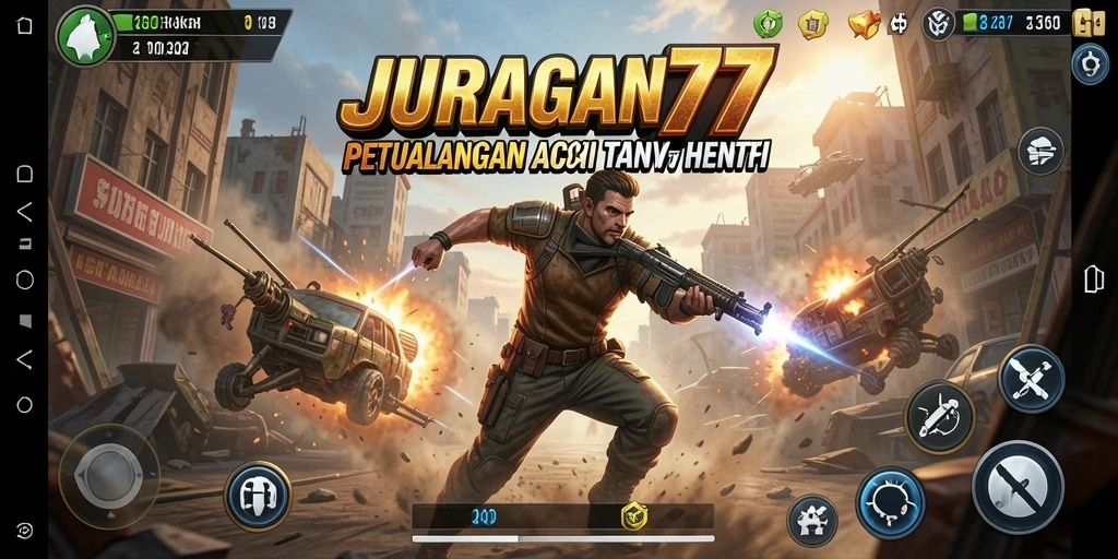 Tampilan gameplay <strong>JURAGAN77</strong> yang mendebarkan dan penuh aksi.