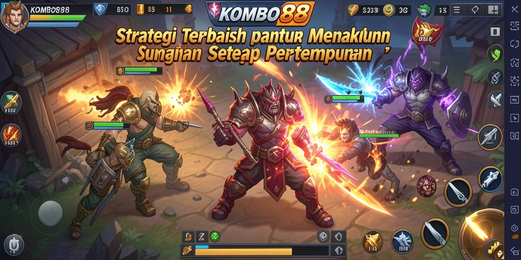 Tampilan gameplay KOMBO88 yang penuh aksi dan strategi.