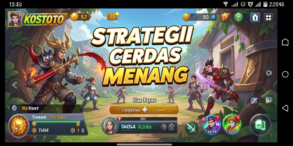 Tangkapan layar utama KOSTOTO menampilkan pertempuran strategis yang menegangkan.