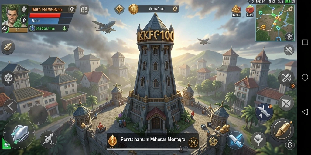 Gameplay KPK100 menampilkan pertahanan menara yang strategis dan menegangkan.