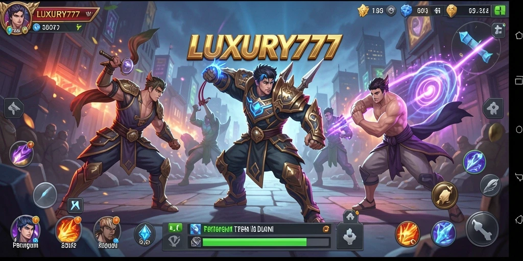 Gameplay pertarungan intens di LUXURY777 dengan aksi dramatis.