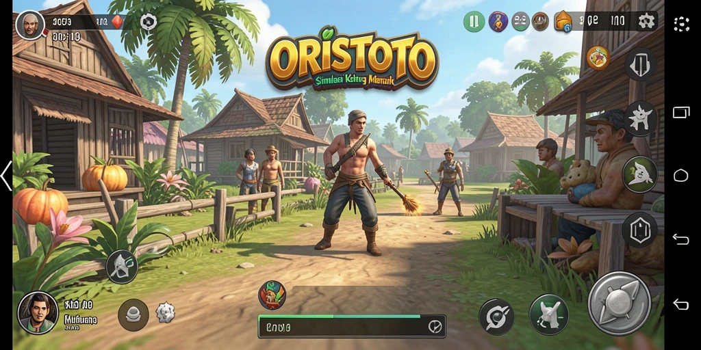 Tangkapan layar dari gameplay ORISTOTO yang menampilkan interaksi dan eksplorasi.