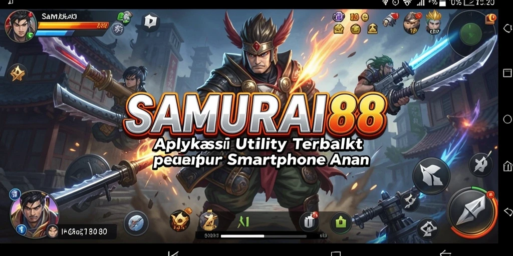 Tampilan antarmuka aplikasi SAMURAI88 yang user-friendly dan modern.