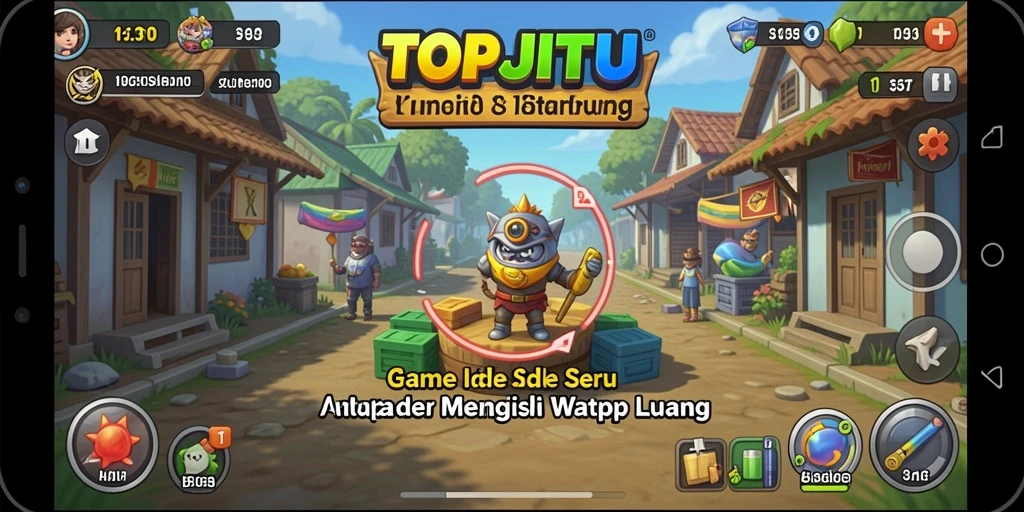 Screenshot utama TOPJITU menunjukkan gameplay Idle yang menarik dan interaktif.
