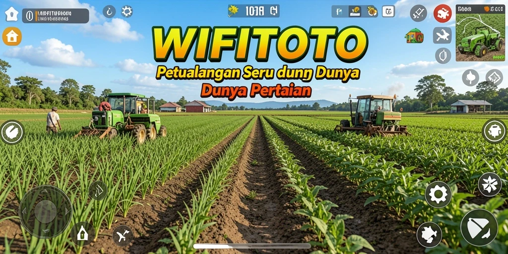 Tangkapan layar gameplay WIFITOTO dengan suasana pertanian yang asri.